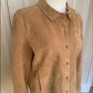 ISAAC MIZRAHI Target Suede lined Jacket cropped & buttoned front